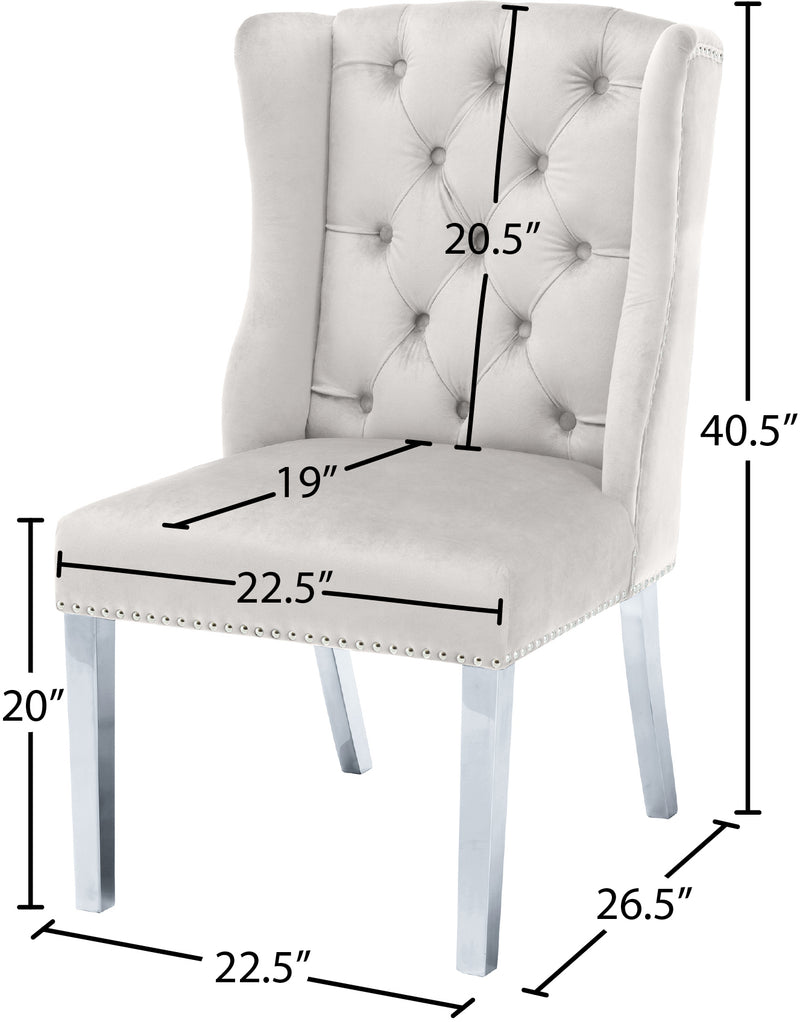 Suri Cream Velvet Dining Chair 809Cream-c