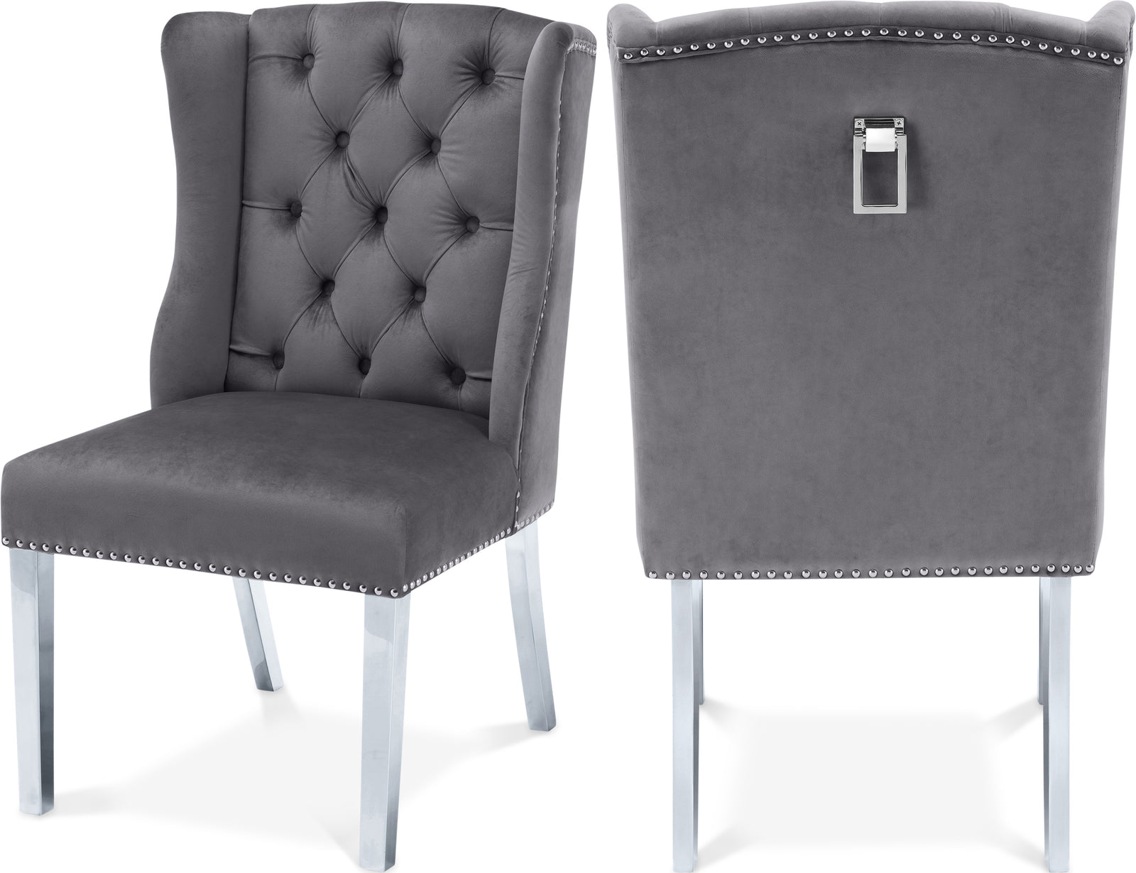 Suri Grey Velvet Dining Chair 809Grey-c