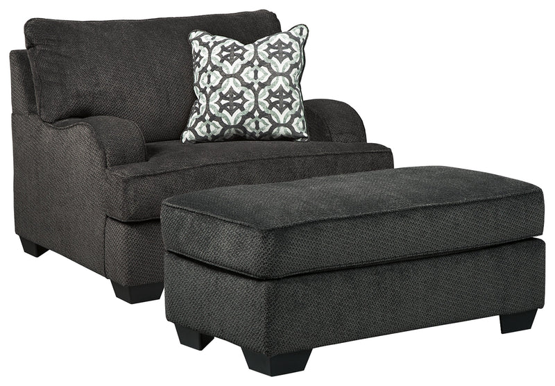 Charenton Charcoal Chair And Ottoman