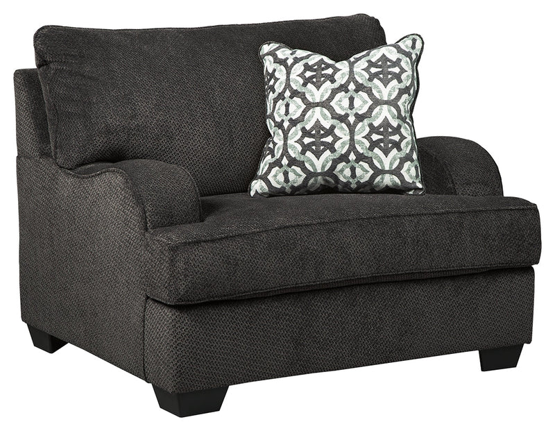 Charenton Charcoal Sofa Loveseat Chair And Ottoman