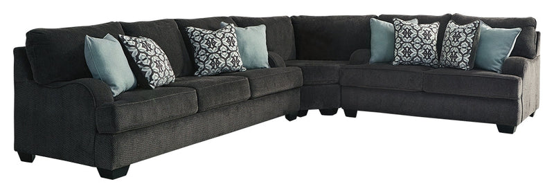 Charenton Charcoal Chenille 3-Piece Sectional