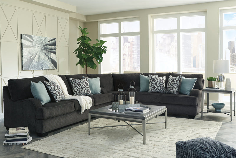 Charenton Charcoal Chenille 3-Piece Sectional