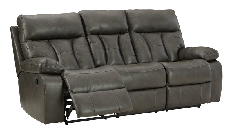 Willamen Quarry Faux Leather Reclining Sofa With Drop Down Table