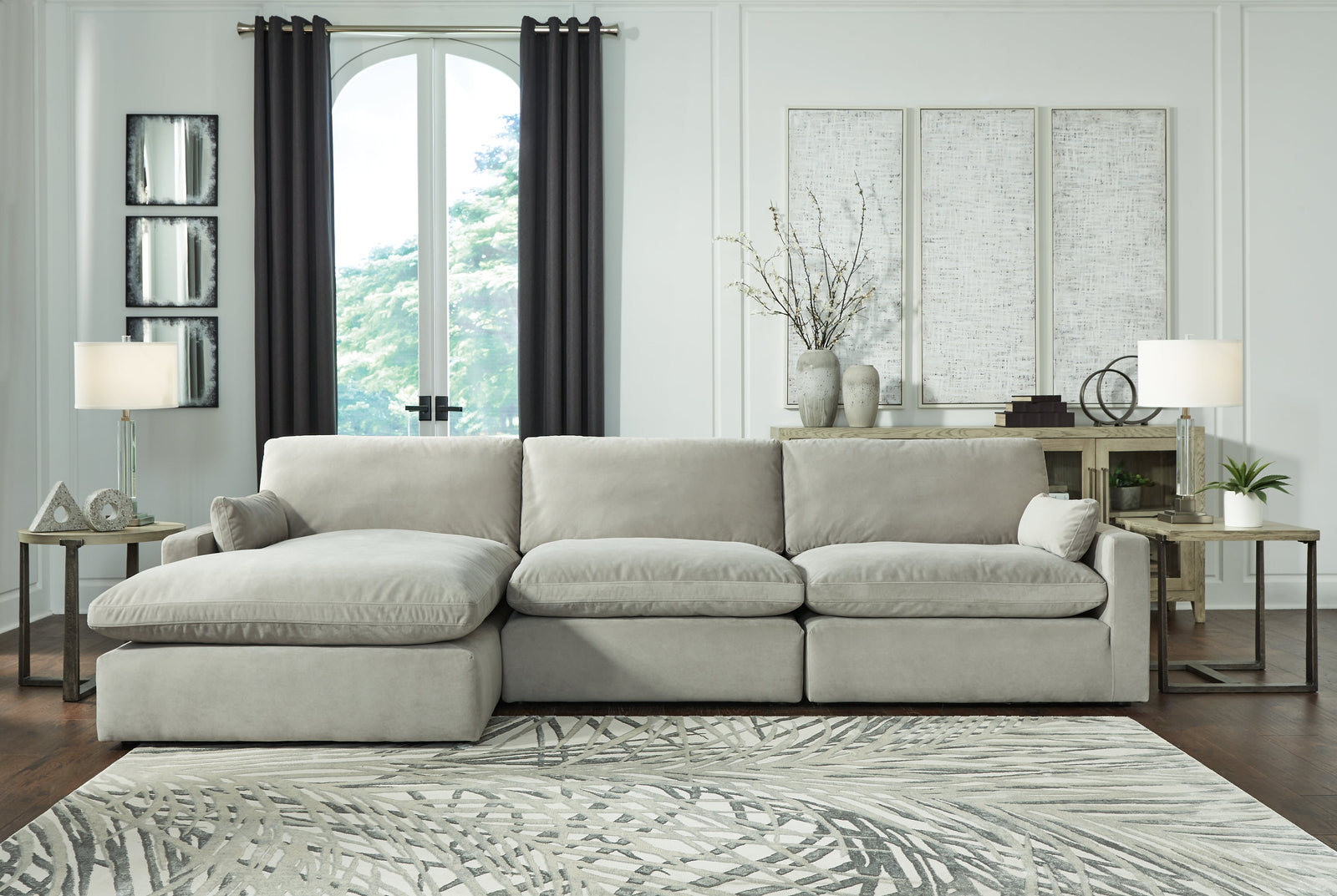 Sophie Gray 3-Piece Sectional With Chaise 15705S3