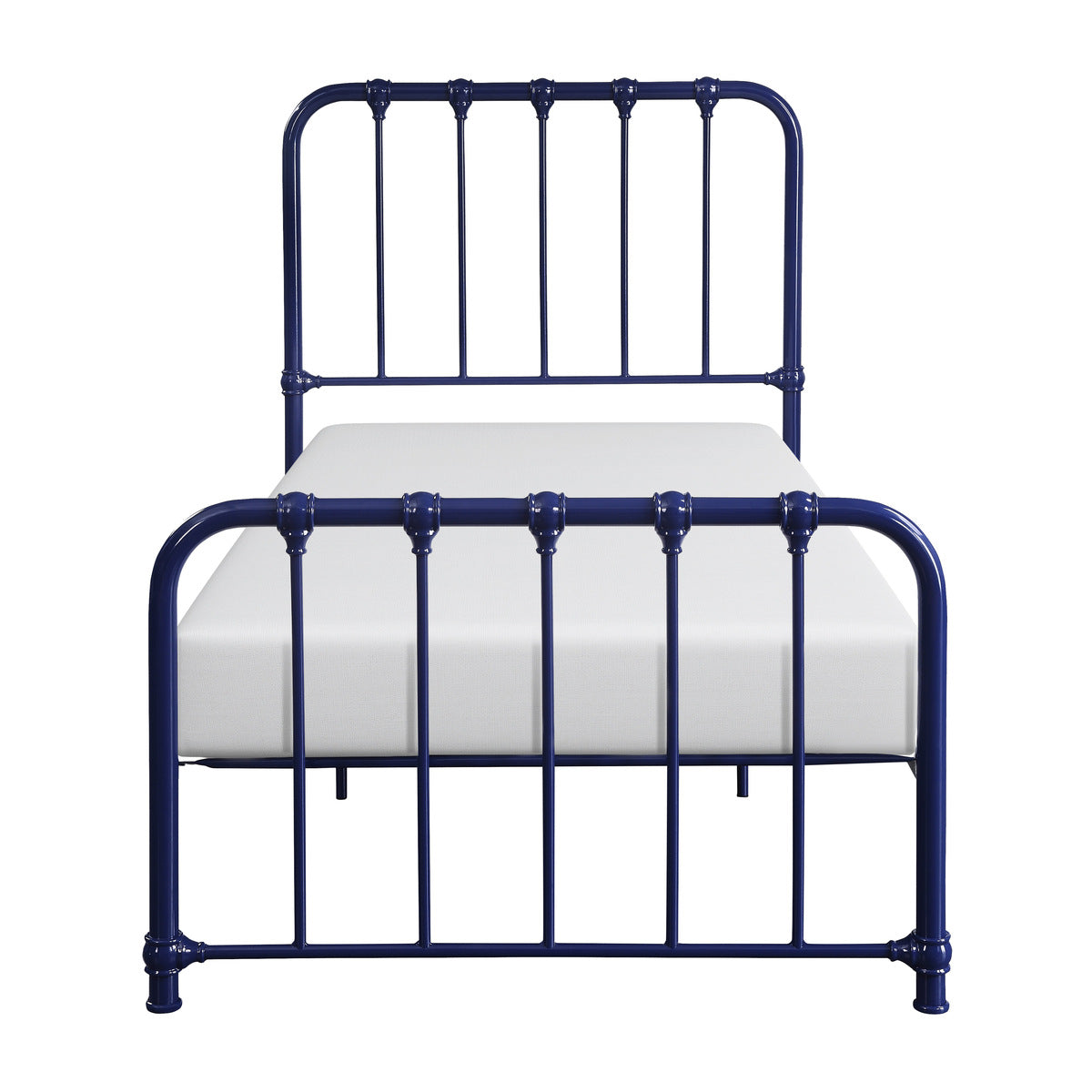 Bethany Blue Modern Contemporary Traditional Metal Frame Twin Platform Bed In A Box