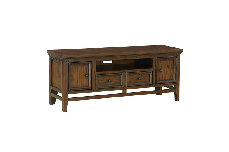 Frazier Park Brown Cherry Traditional Mindy Veneer Wood And Engineered Wood Storage Tv Stand