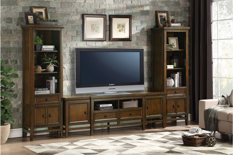 Frazier Park Brown Cherry Traditional Mindy Veneer Wood And Engineered Wood Grain Storage Tv Stand