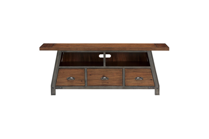 Holverson Gunmetal Modern Contemporary Industrial Solid Wood And Metal Storage Tv Stand