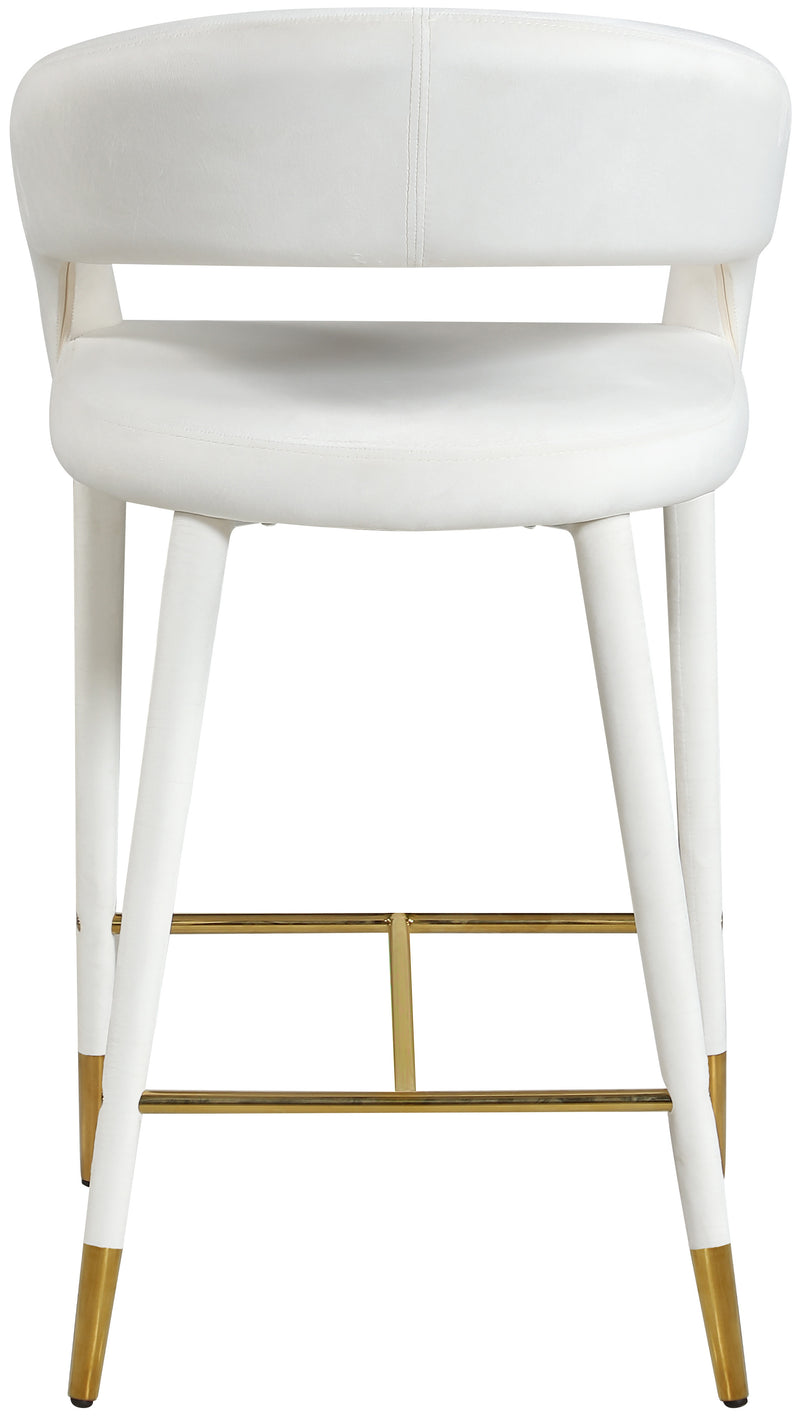 Destiny Cream Velvet Stool