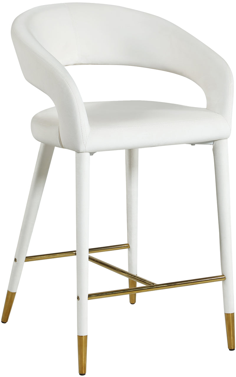 Destiny Cream Velvet Stool