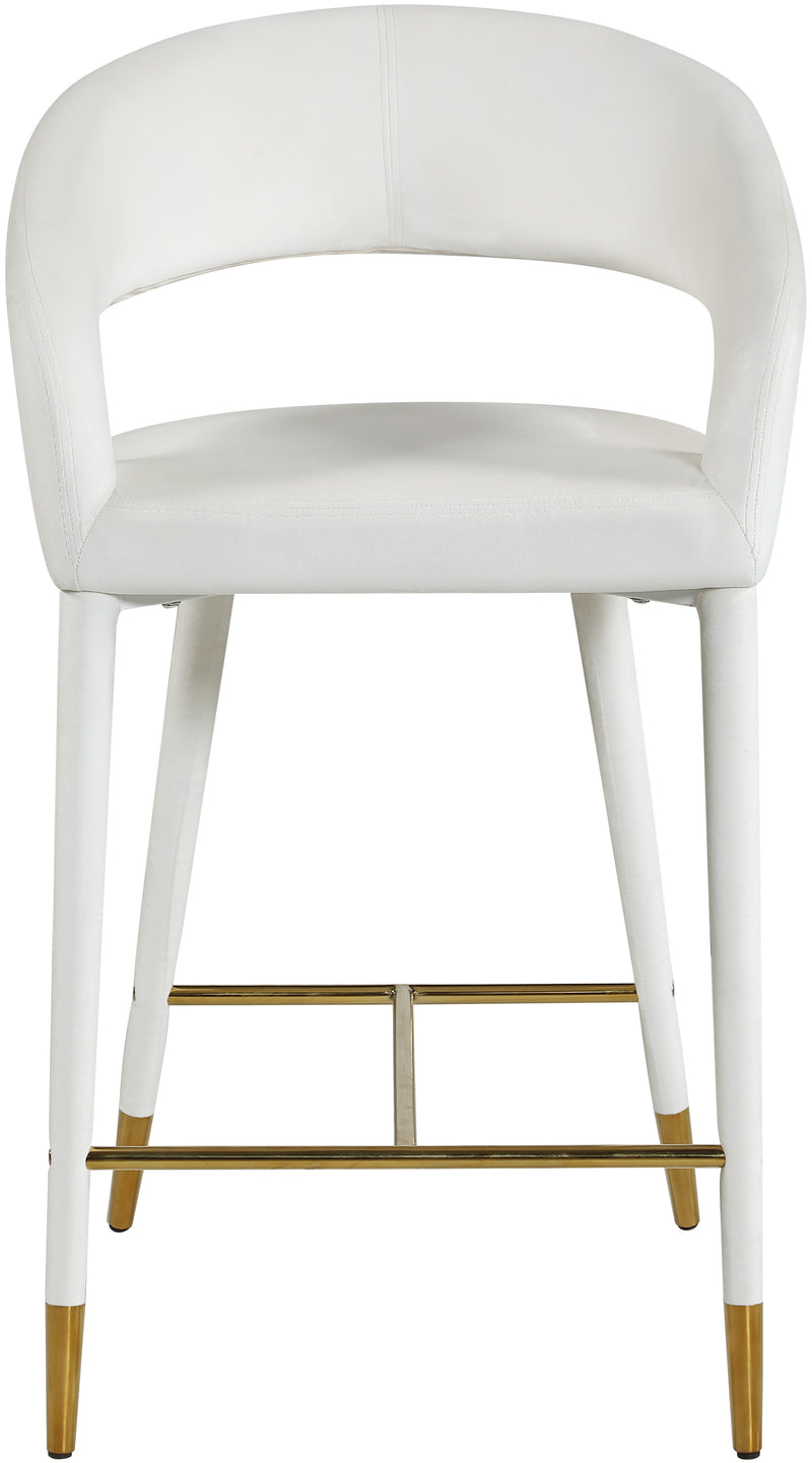 Destiny Cream Velvet Stool