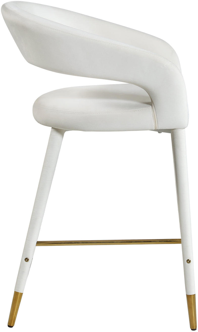 Destiny Cream Velvet Stool