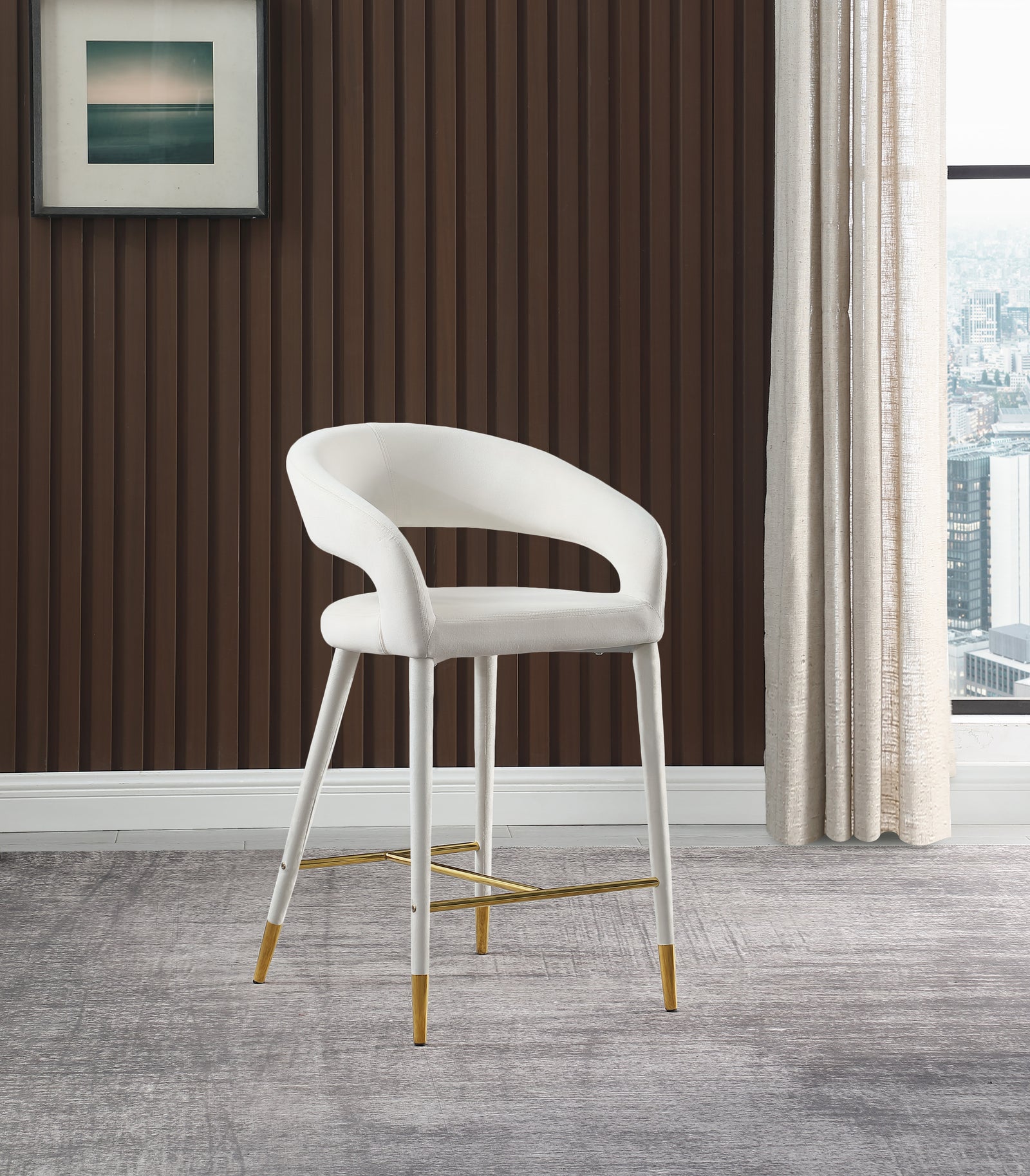 Destiny Cream Velvet Stool