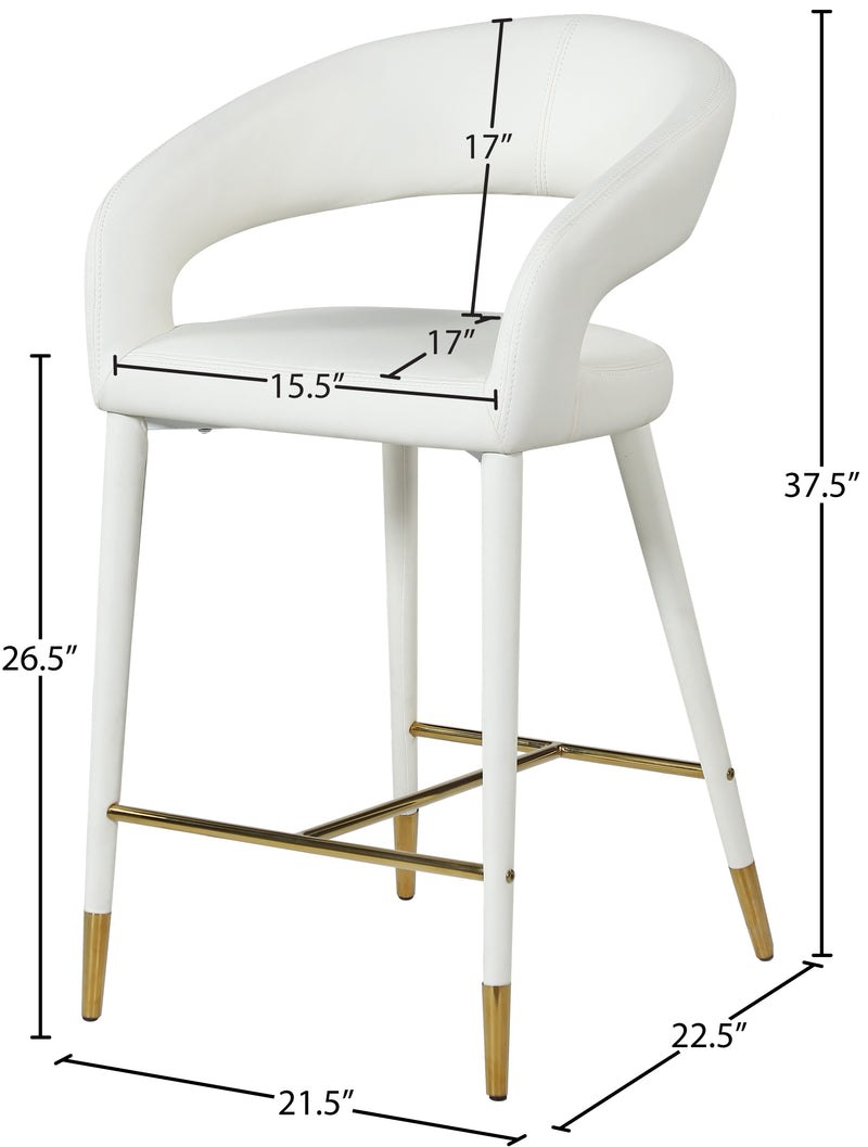 Destiny Cream Velvet Stool