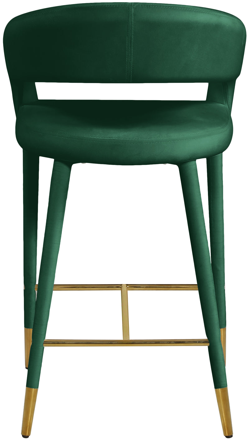 Destiny Green Velvet Stool