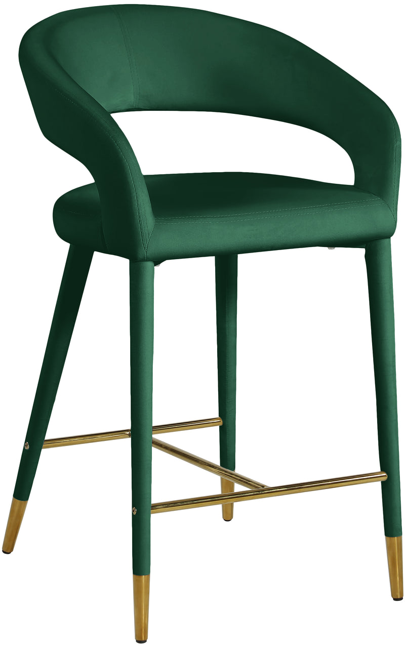 Destiny Green Velvet Stool