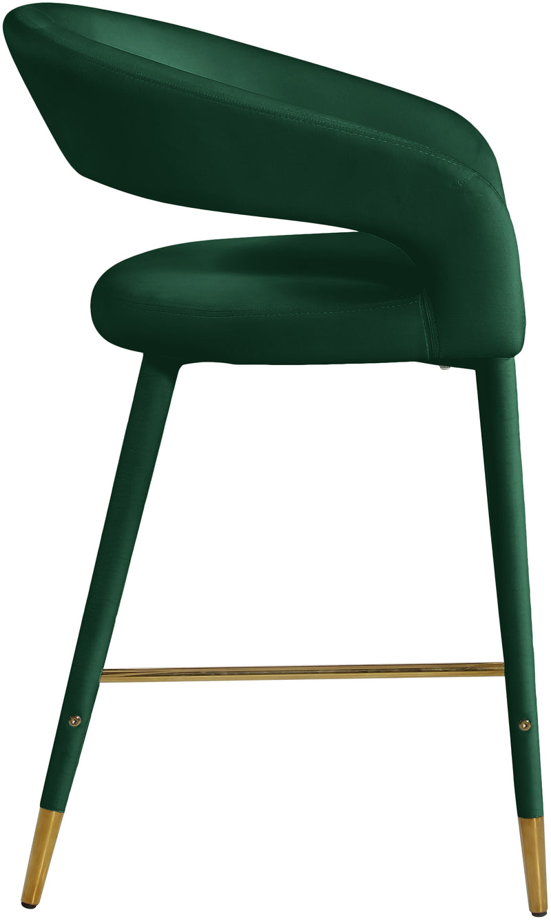 Destiny Green Velvet Stool