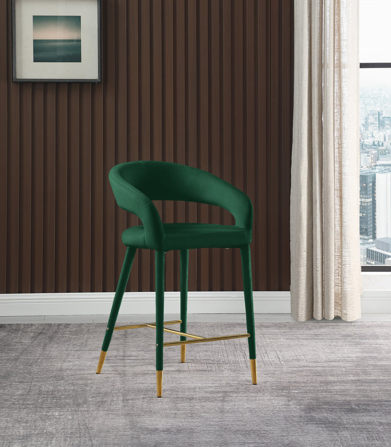 Destiny Green Velvet Stool