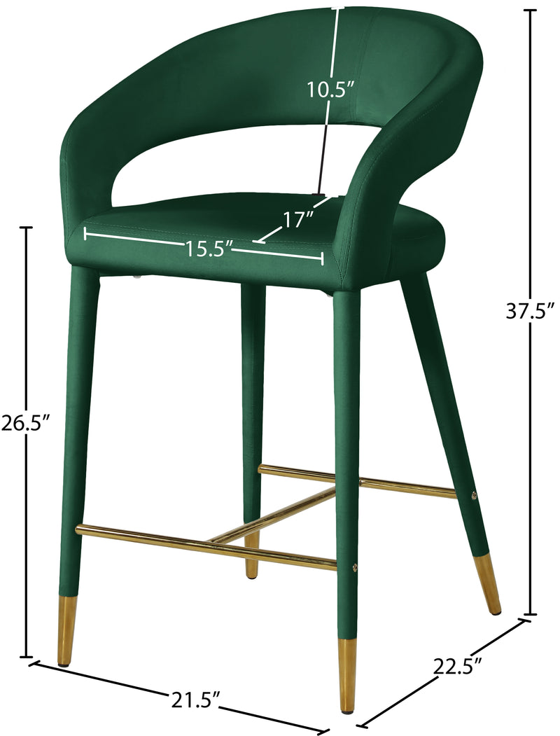 Destiny Green Velvet Stool