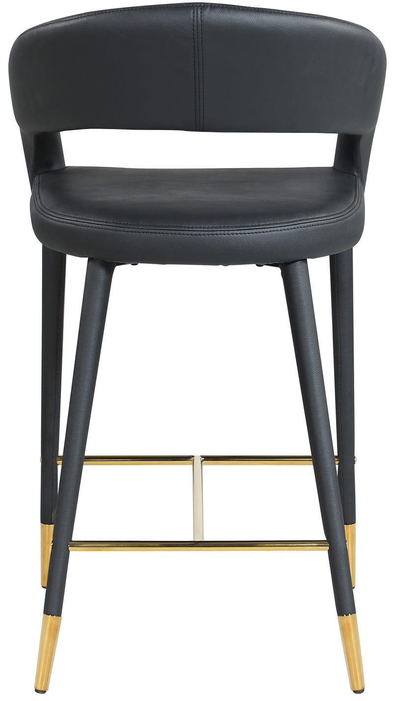 Destiny Black Faux Leather Stool