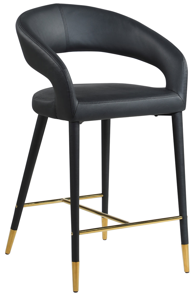 Destiny Black Faux Leather Stool