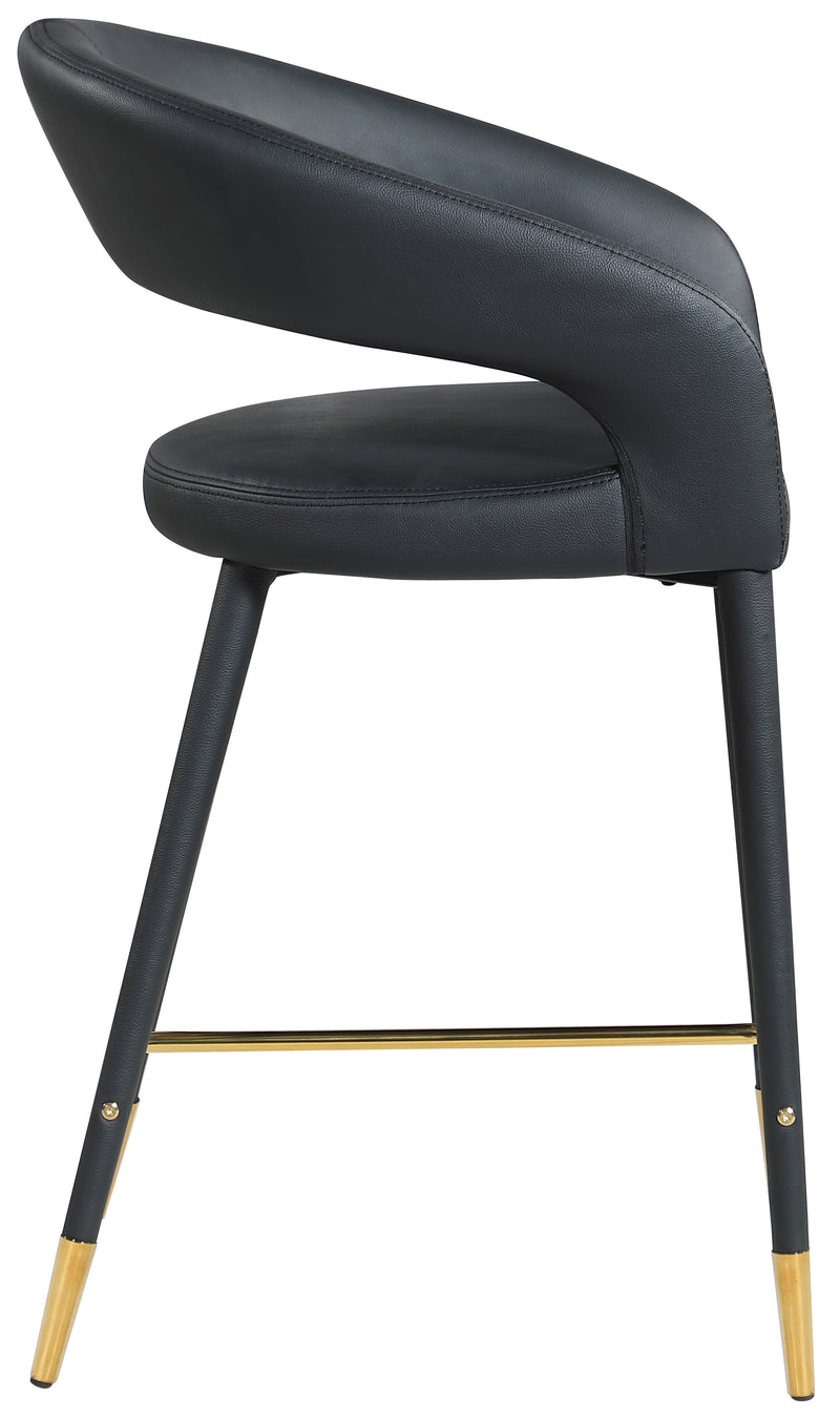 Destiny Black Faux Leather Stool