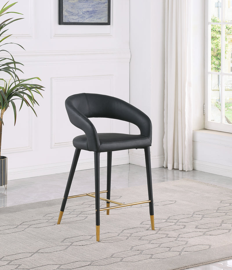 Destiny Black Faux Leather Stool