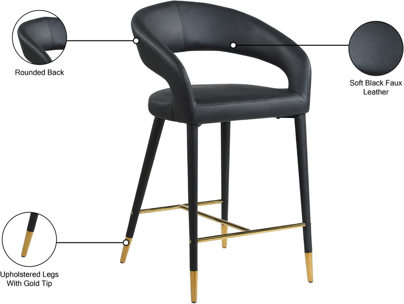 Destiny Black Faux Leather Stool