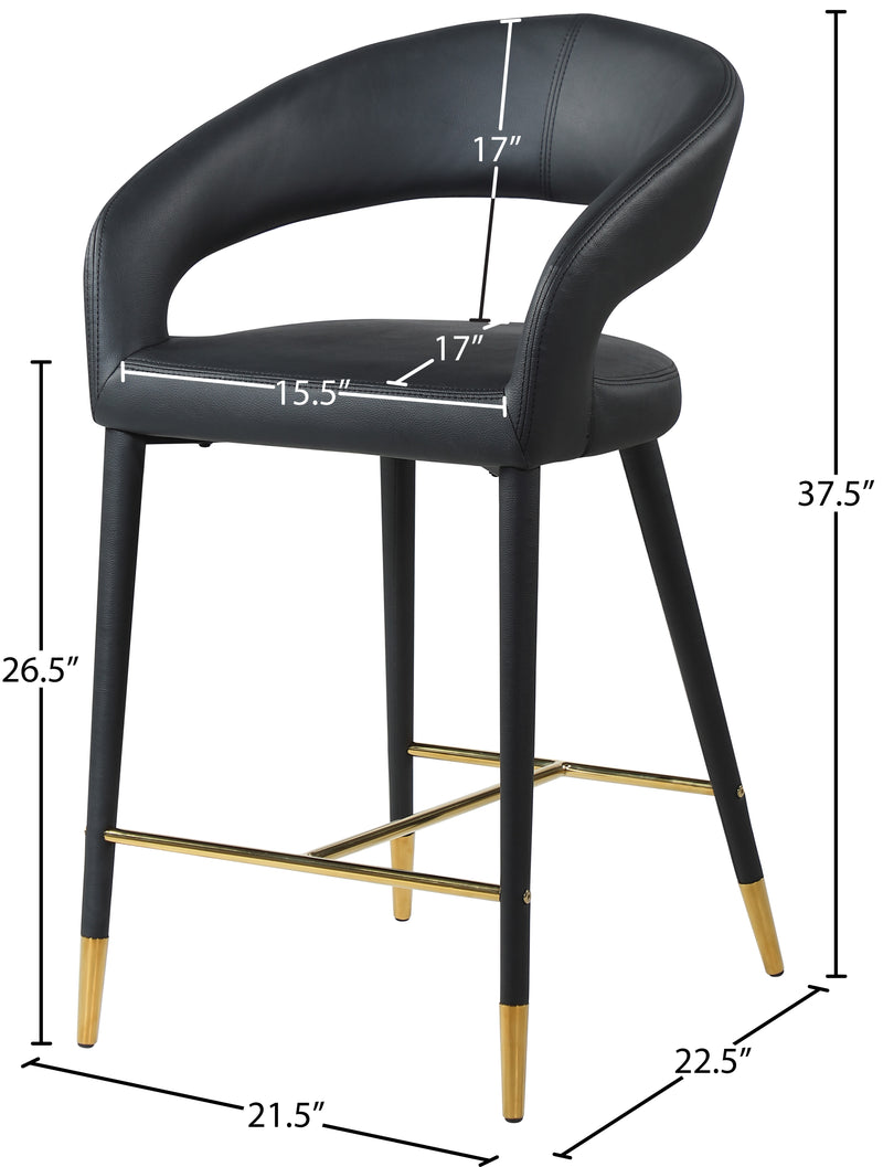 Destiny Black Faux Leather Stool