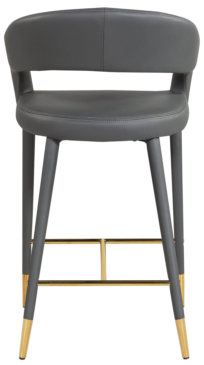 Destiny Grey Faux Leather Stool