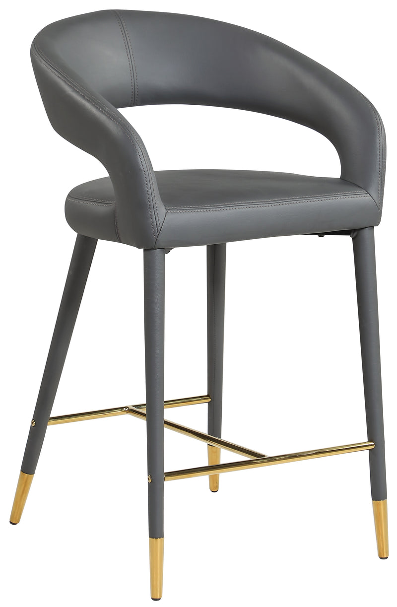 Destiny Grey Faux Leather Stool