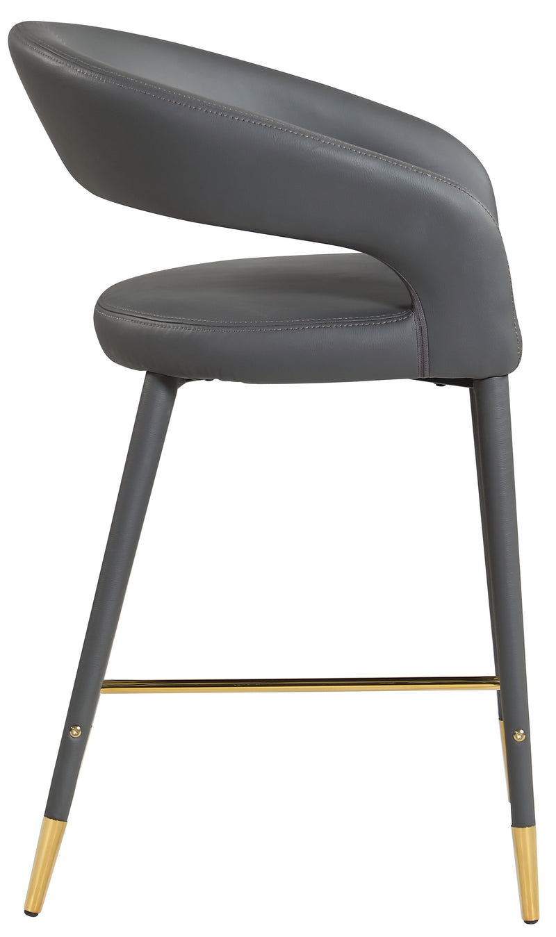 Destiny Grey Faux Leather Stool