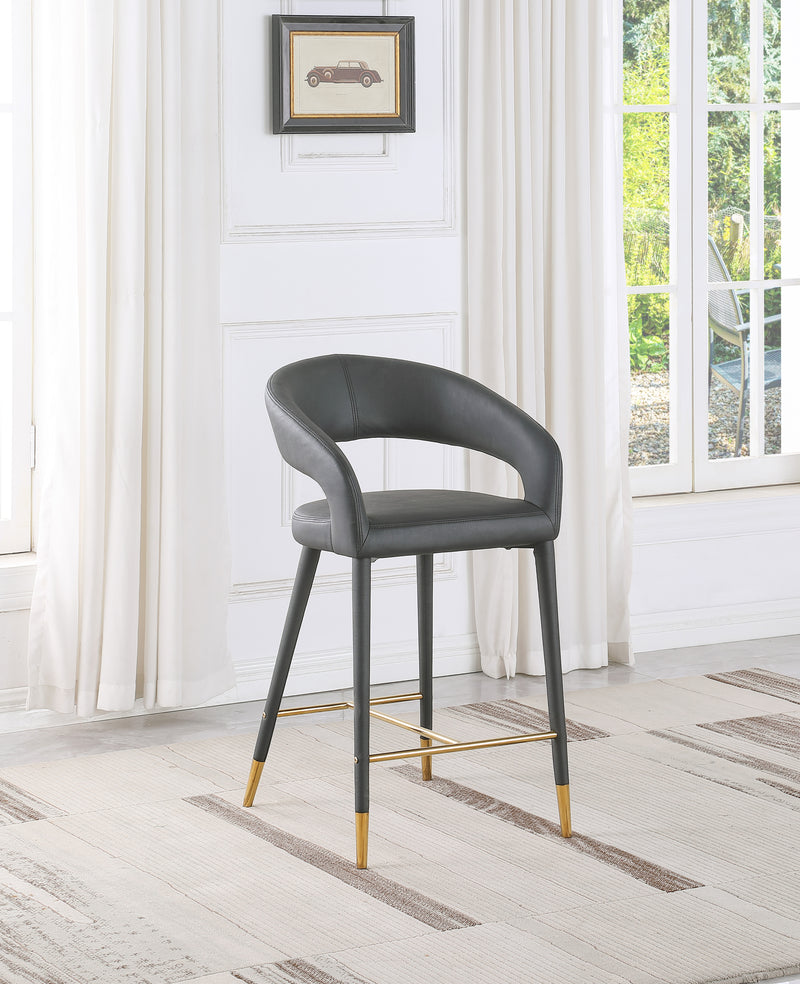 Destiny Grey Faux Leather Stool