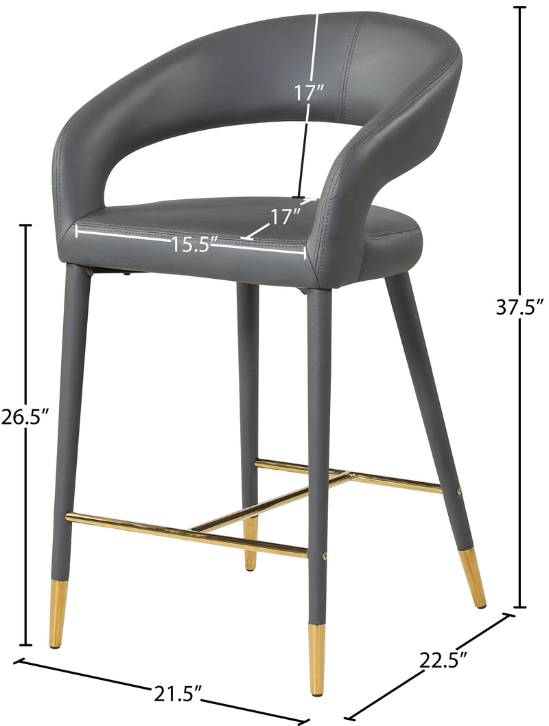 Destiny Grey Faux Leather Stool