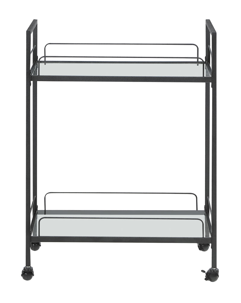 Curltis Serving Cart With Glass Shelves Clear And Black