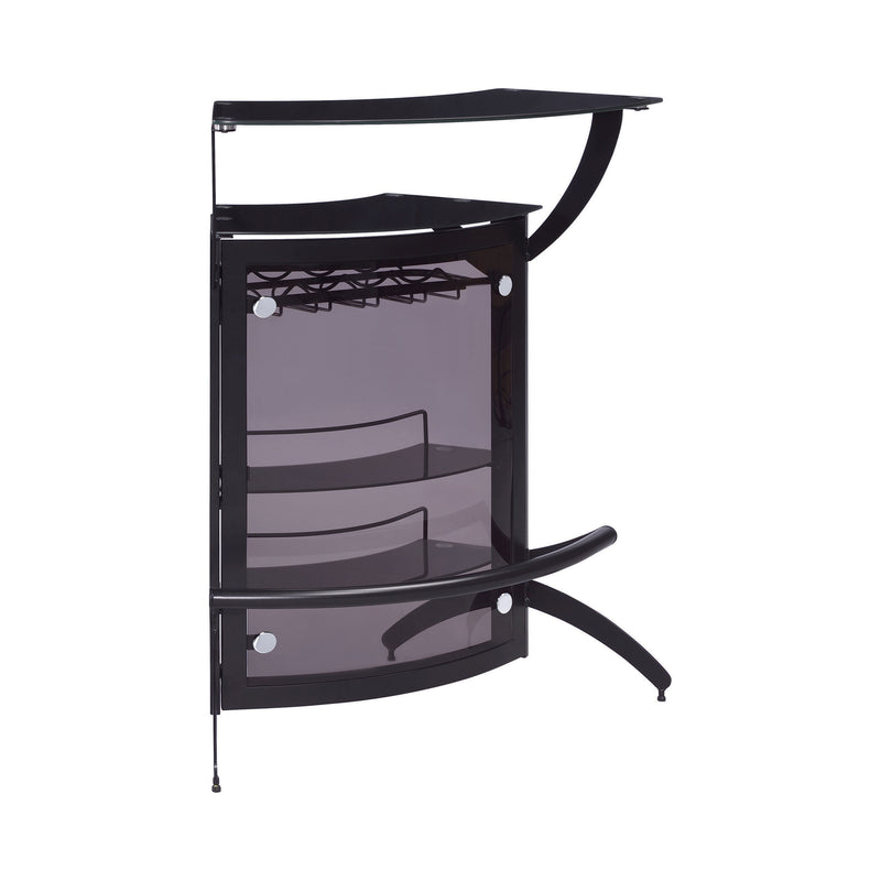 Dallas 3 bottle Wine Rack Bar Unit Smoked And Black