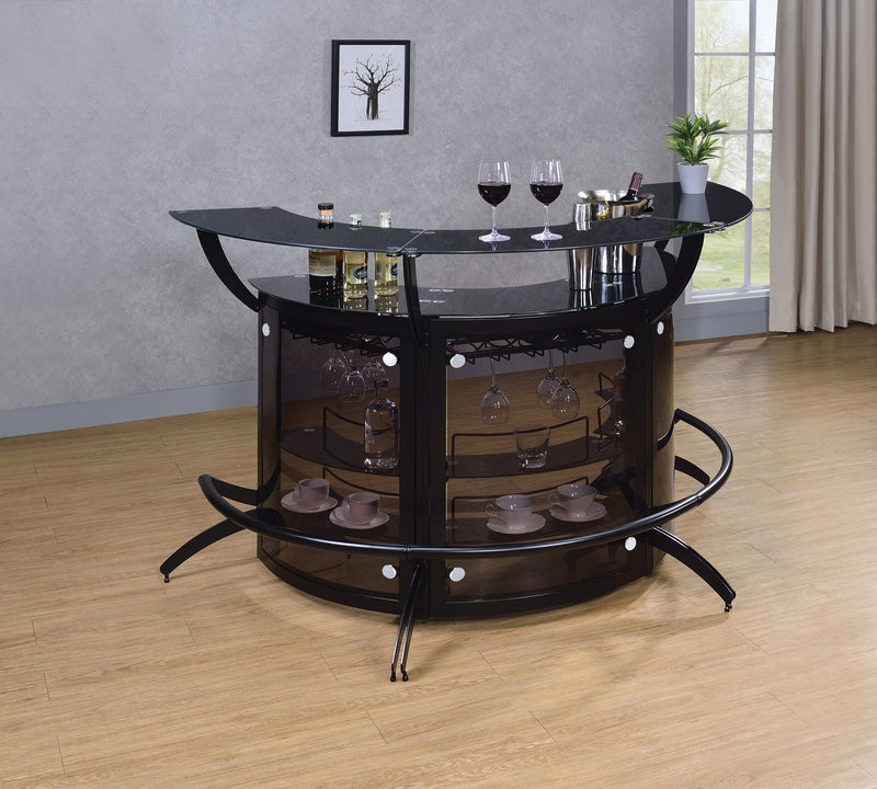 Dallas 3 bottle Wine Rack Bar Unit Smoked And Black