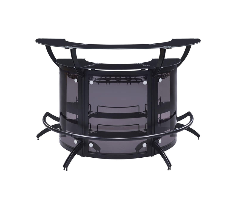 Dallas Curved Bar Unit Smoke And Black, Set of 3