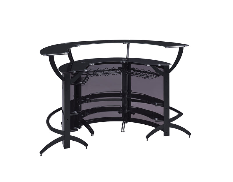 Dallas 3 bottle Wine Rack Bar Unit Smoked And Black