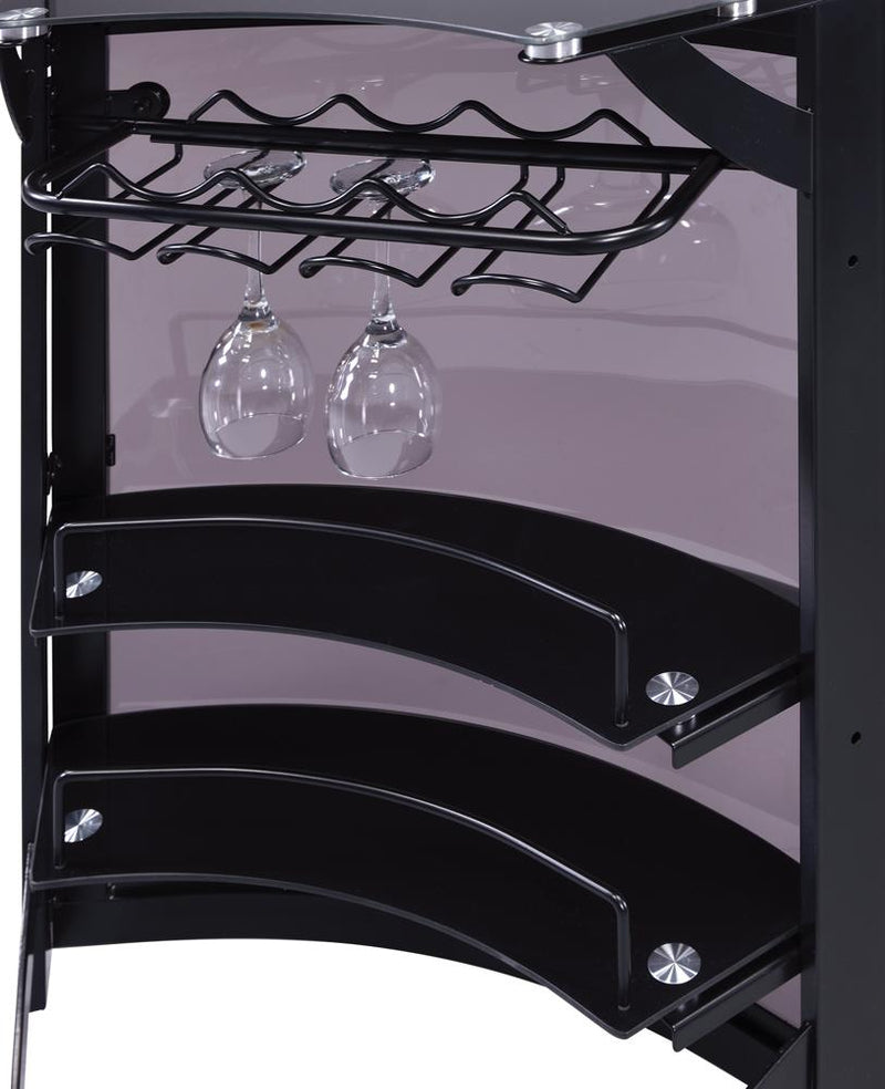 Dallas 3 bottle Wine Rack Bar Unit Smoked And Black