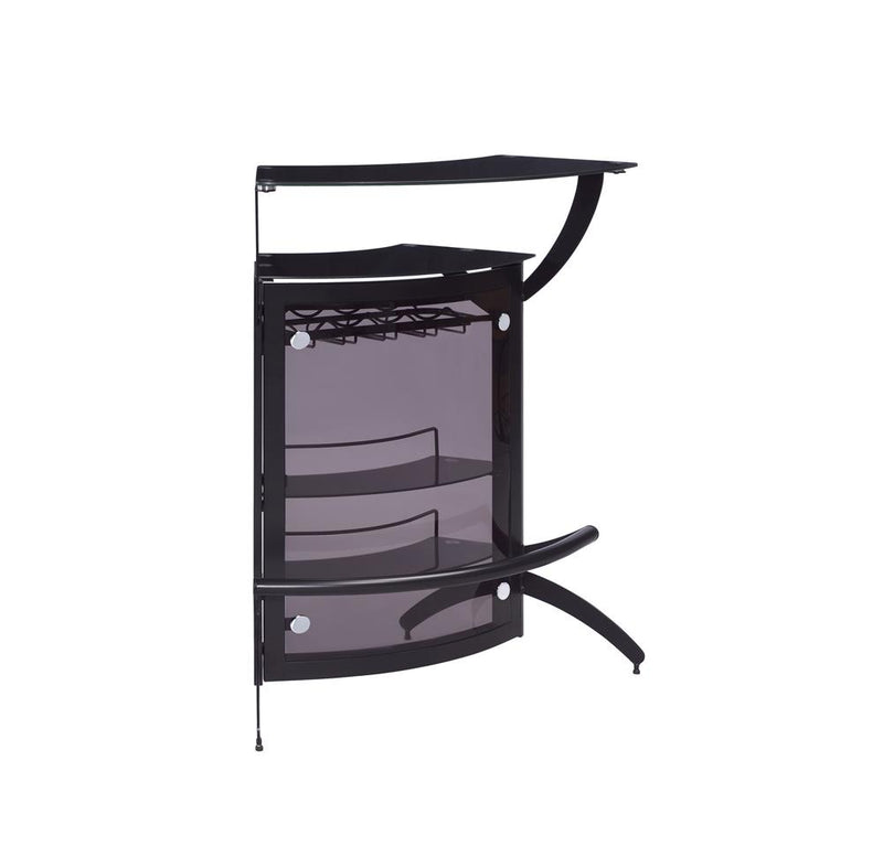 Dallas 3 bottle Wine Rack Bar Unit Smoked And Black