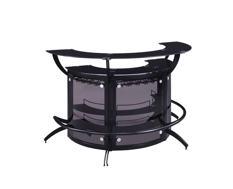 Dallas 3 bottle Wine Rack Bar Unit Smoked And Black