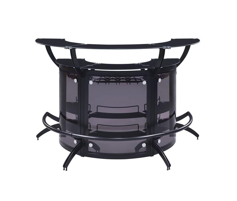 Dallas 3 bottle Wine Rack Bar Unit Smoked And Black