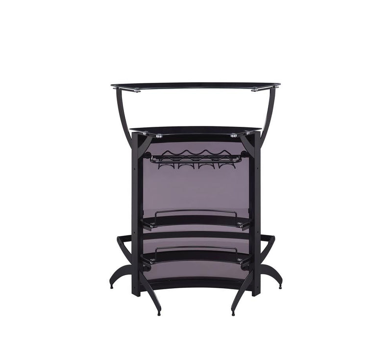 Dallas 3 bottle Wine Rack Bar Unit Smoked And Black