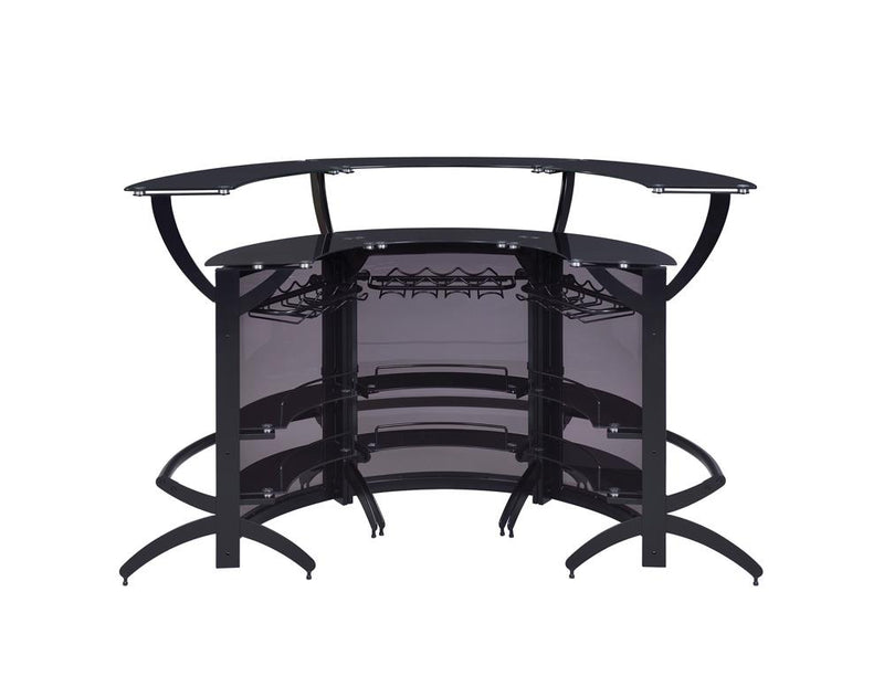 Dallas 3 bottle Wine Rack Bar Unit Smoked And Black