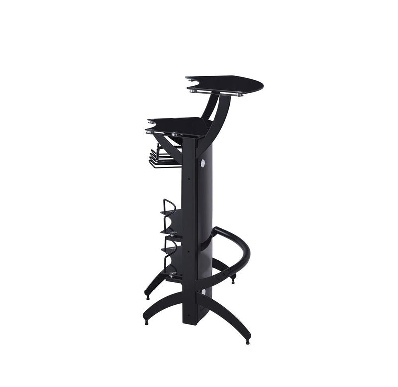 Dallas 3 bottle Wine Rack Bar Unit Smoked And Black