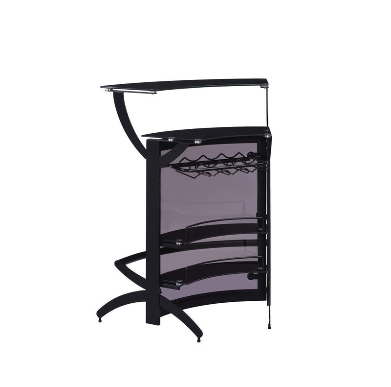 Dallas 3 bottle Wine Rack Bar Unit Smoked And Black