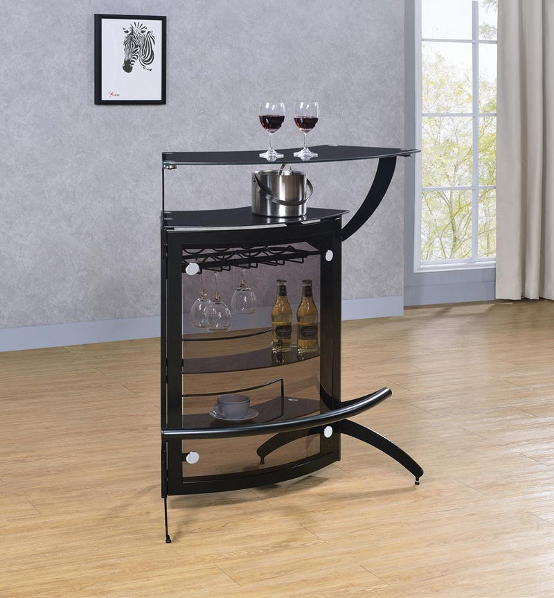 Dallas 3 bottle Wine Rack Bar Unit Smoked And Black