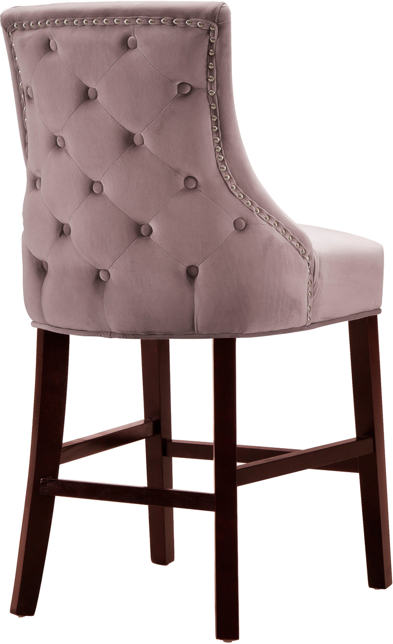 Hannah Pink Velvet Counter Stool