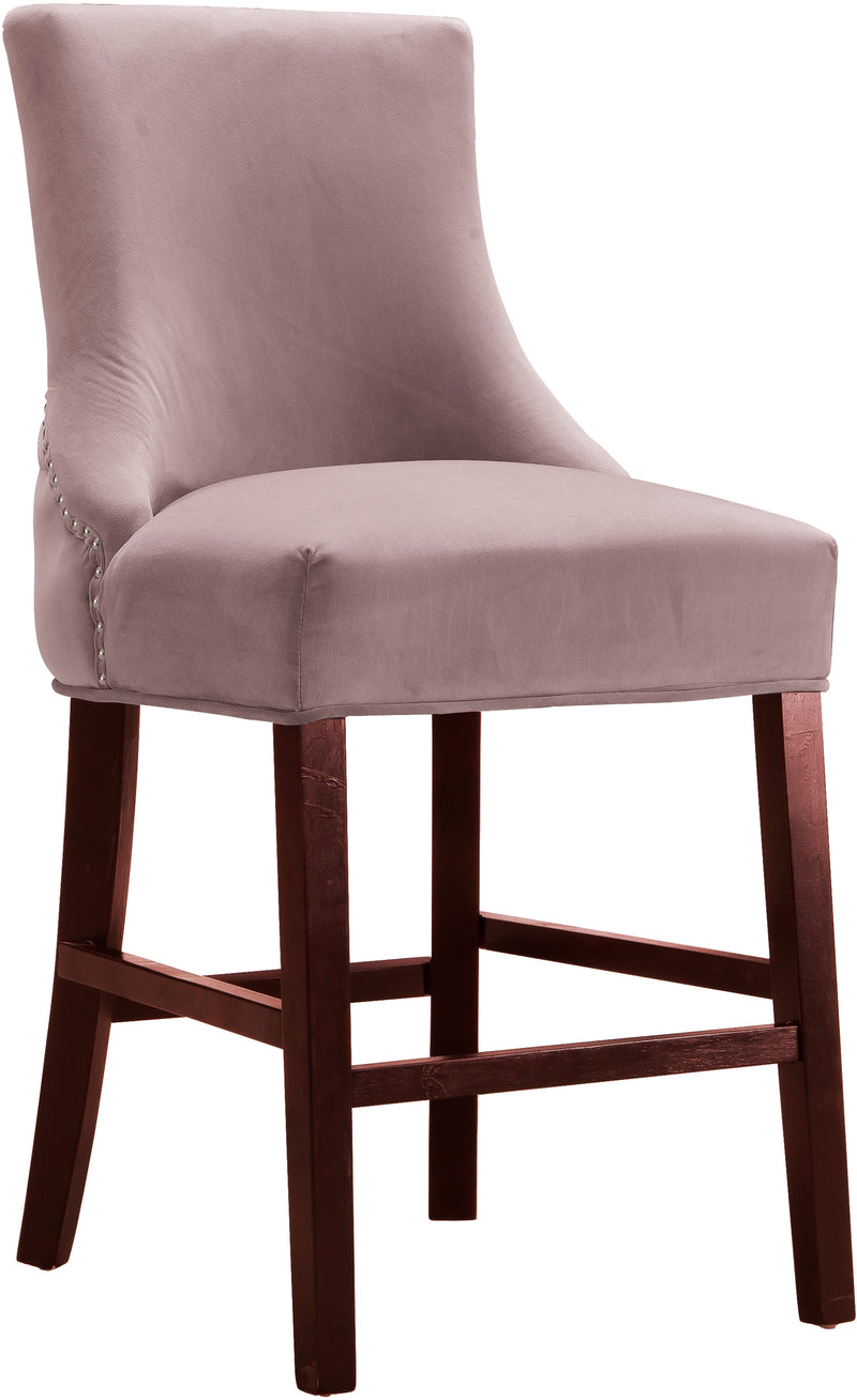 Hannah Pink Velvet Counter Stool